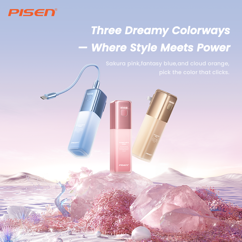 PISEN GlamVolt 30W Power Bank 5000mAh – Slim Fast-Charging Portable Charger (TS-D327)