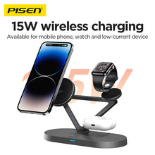 PISEN 3-in-1 Qi2 Wireless Charging Stand – MagSafe Dock with Night Light (TP-C24)