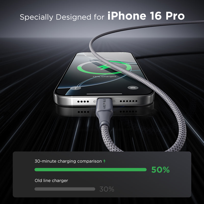 PISEN NoirSync USB-A to USB-C Cable – 12W Charging & Sync Cable, Grey (TC-FC31-1000)