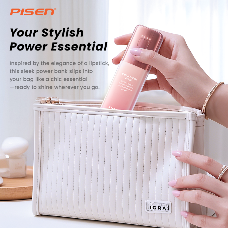 PISEN GlamVolt 30W Power Bank 5000mAh – Slim Fast-Charging Portable Charger (TS-D327)