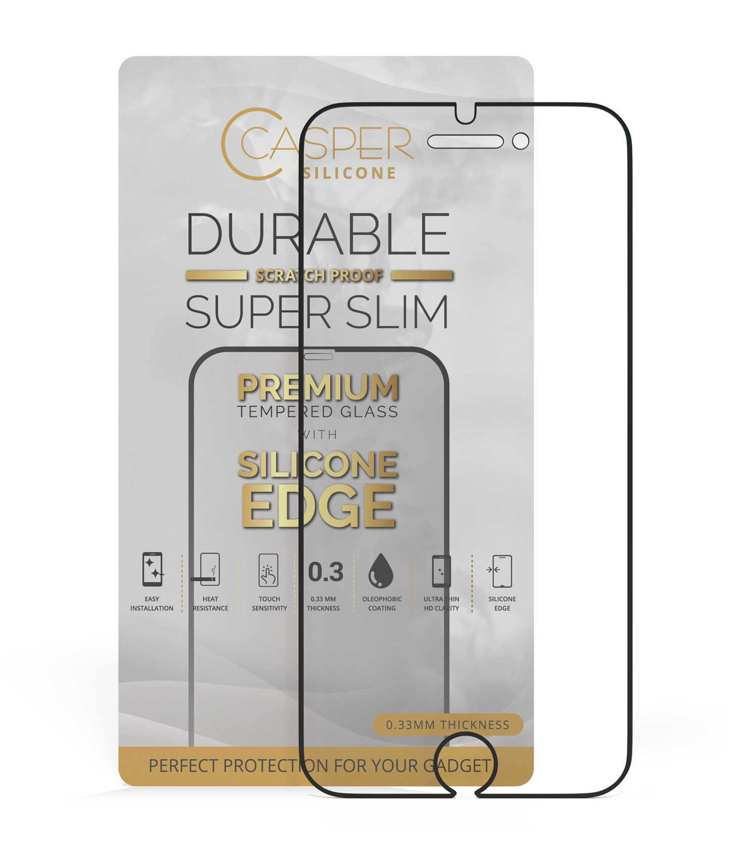 iPhone 6 Plus / 6S Plus / 7 Plus / 8 Plus (Clear + Silicone Edge) Casper Tempered Glass Screen Protector