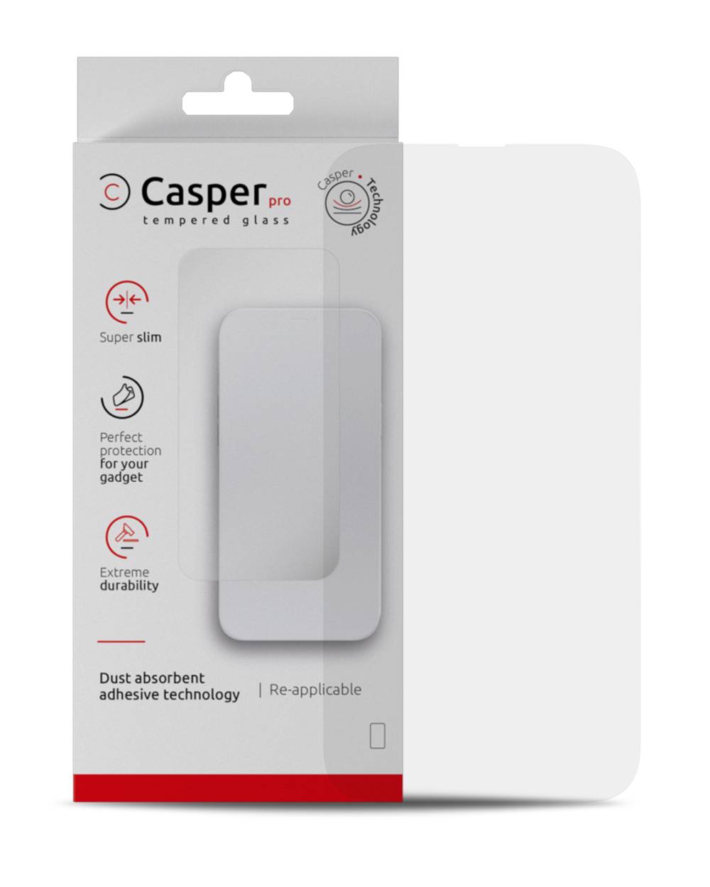 iPhone 15 Pro Max (Clear 9H, HD) Casper Pro Tempered Glass Screen Protector