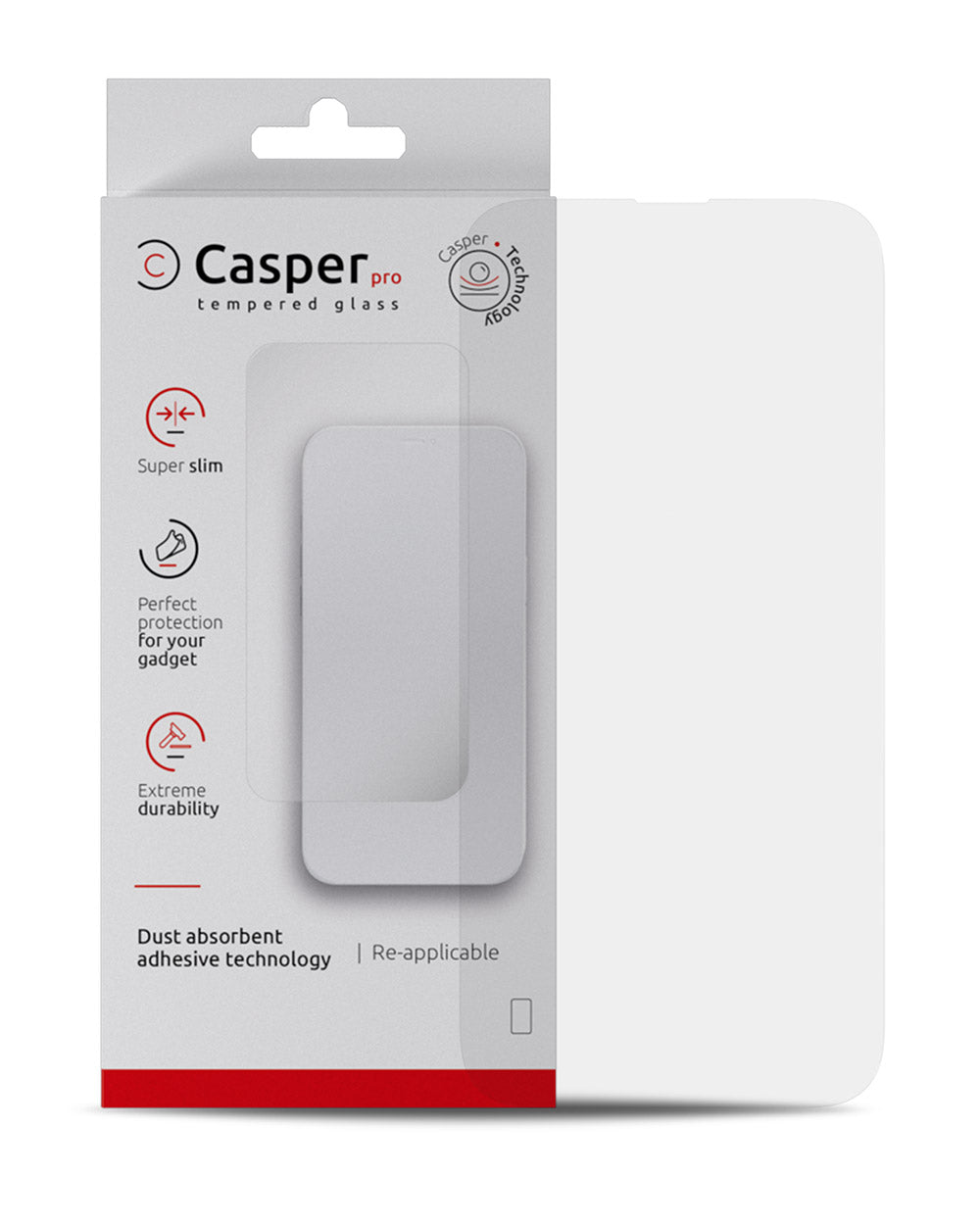 iPhone 15 Pro (Clear 9H, HD) Casper Pro Tempered Glass Screen Protector