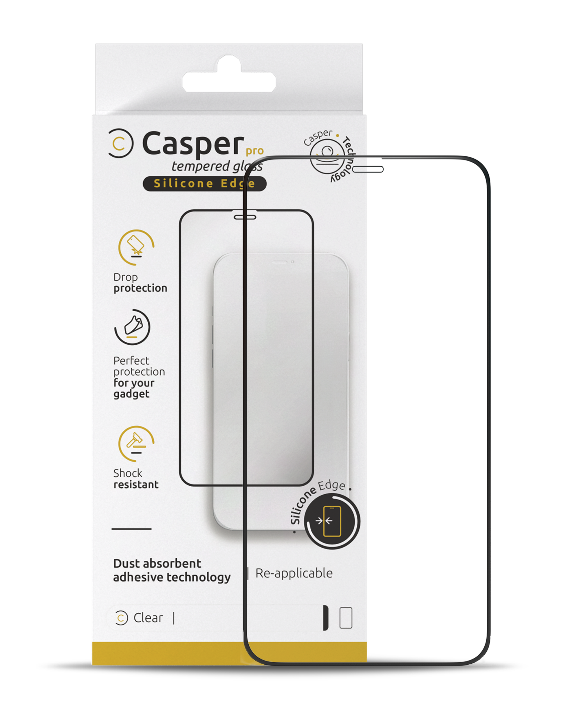Casper Pro Silicone Tempered Glass Screen Protector – iPhone XS Max / 11 Pro Max (Silicone Edge, HD Clear)