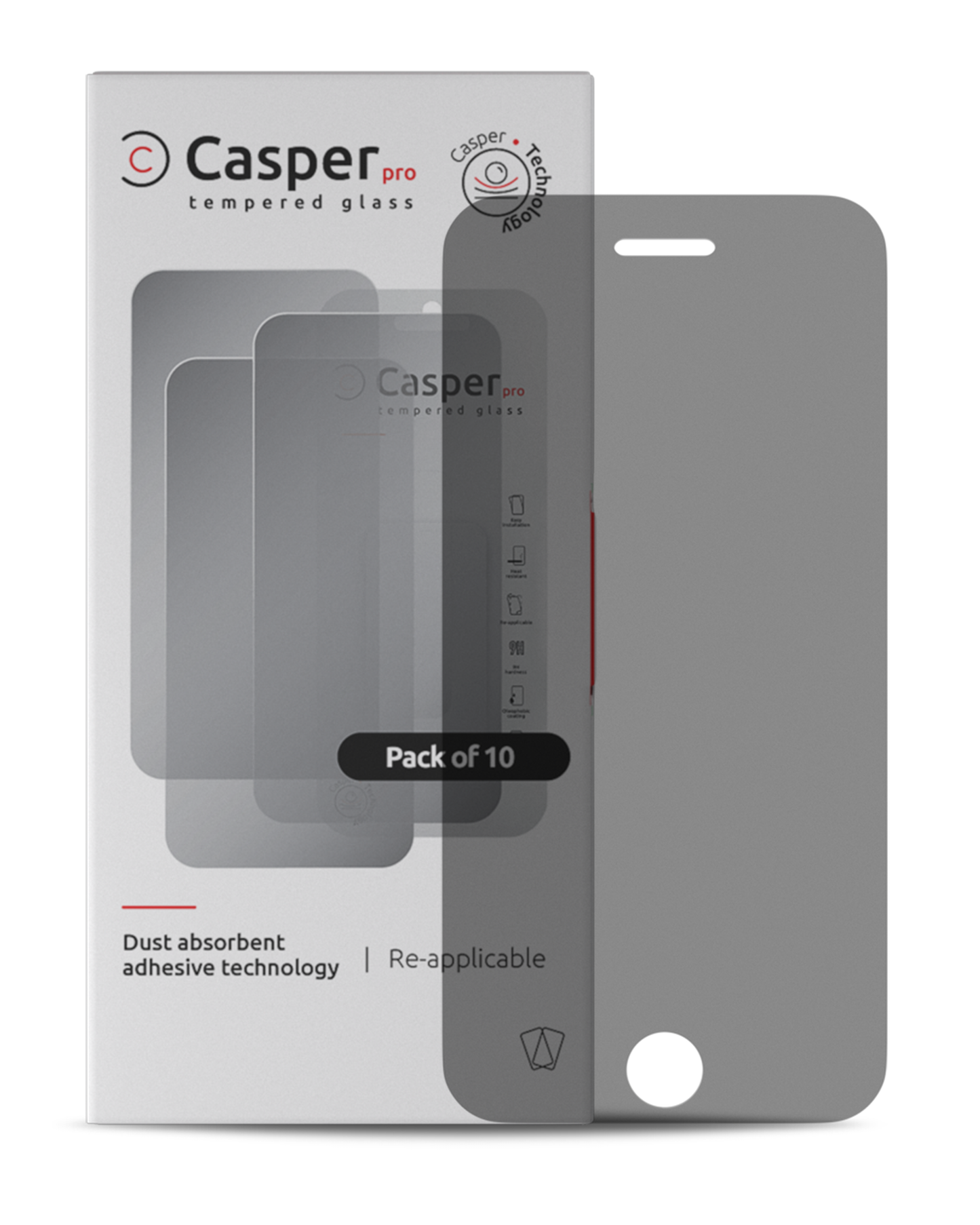 iPhone 6 / 6S / 7 / 8 / SE (Privacy, 9H) Casper Pro Tempered Glass Screen Protector