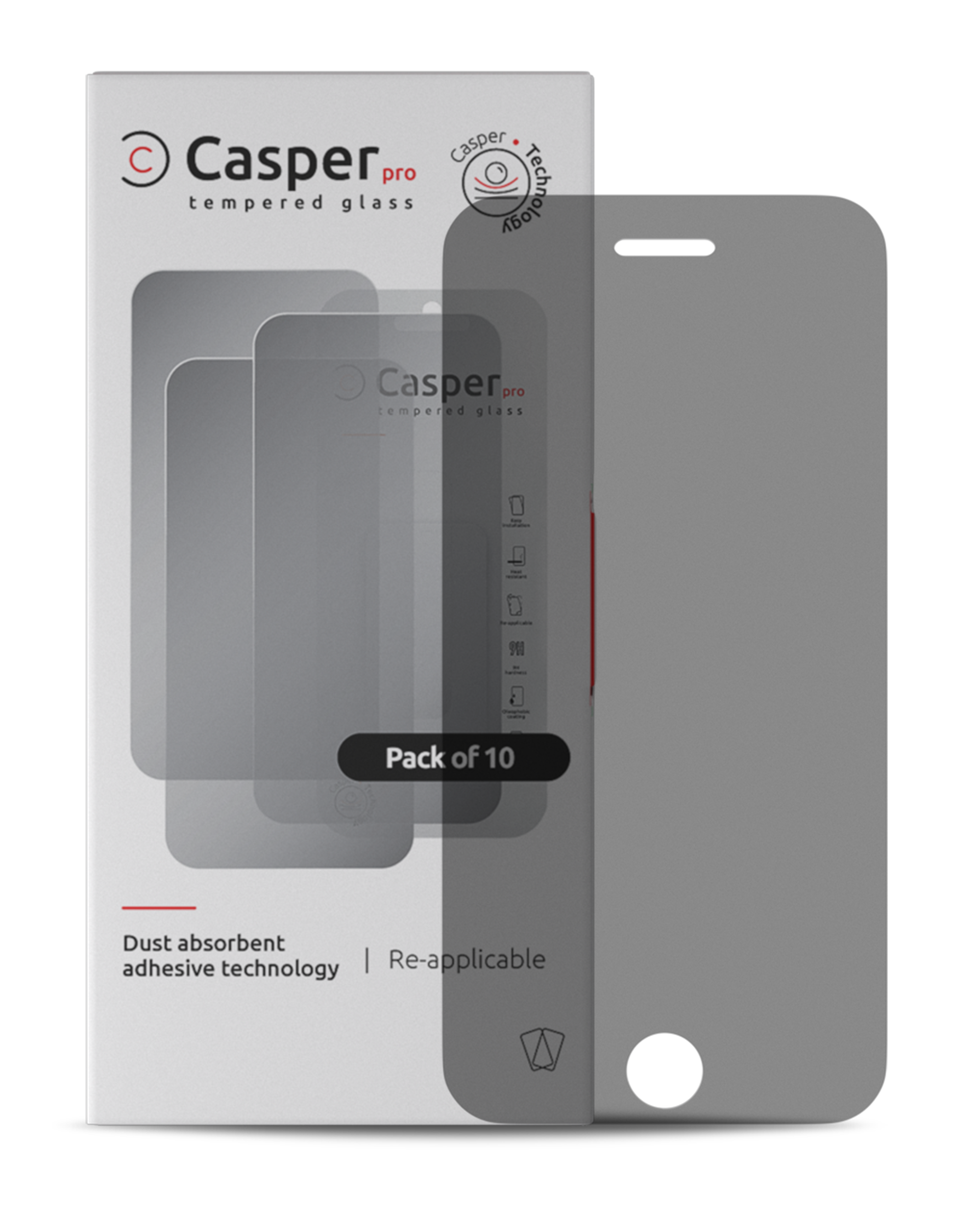 iPhone 6 / 6S / 7 / 8 / SE (Privacy, 9H) Casper Pro Tempered Glass Screen Protector