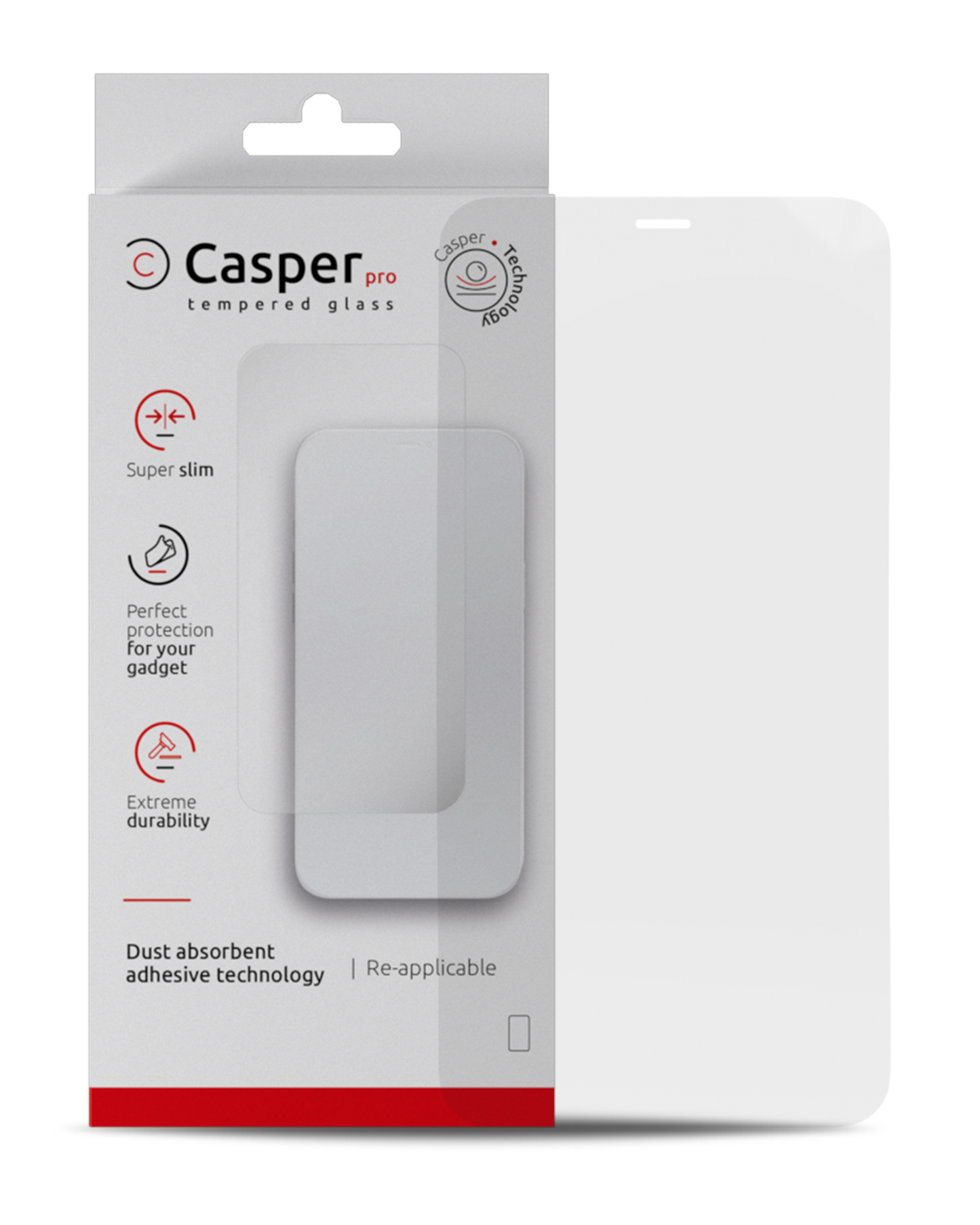 iPhone 12 Mini (Clear 9H, HD) Casper Pro Tempered Glass Screen Protector (Case-Friendly)