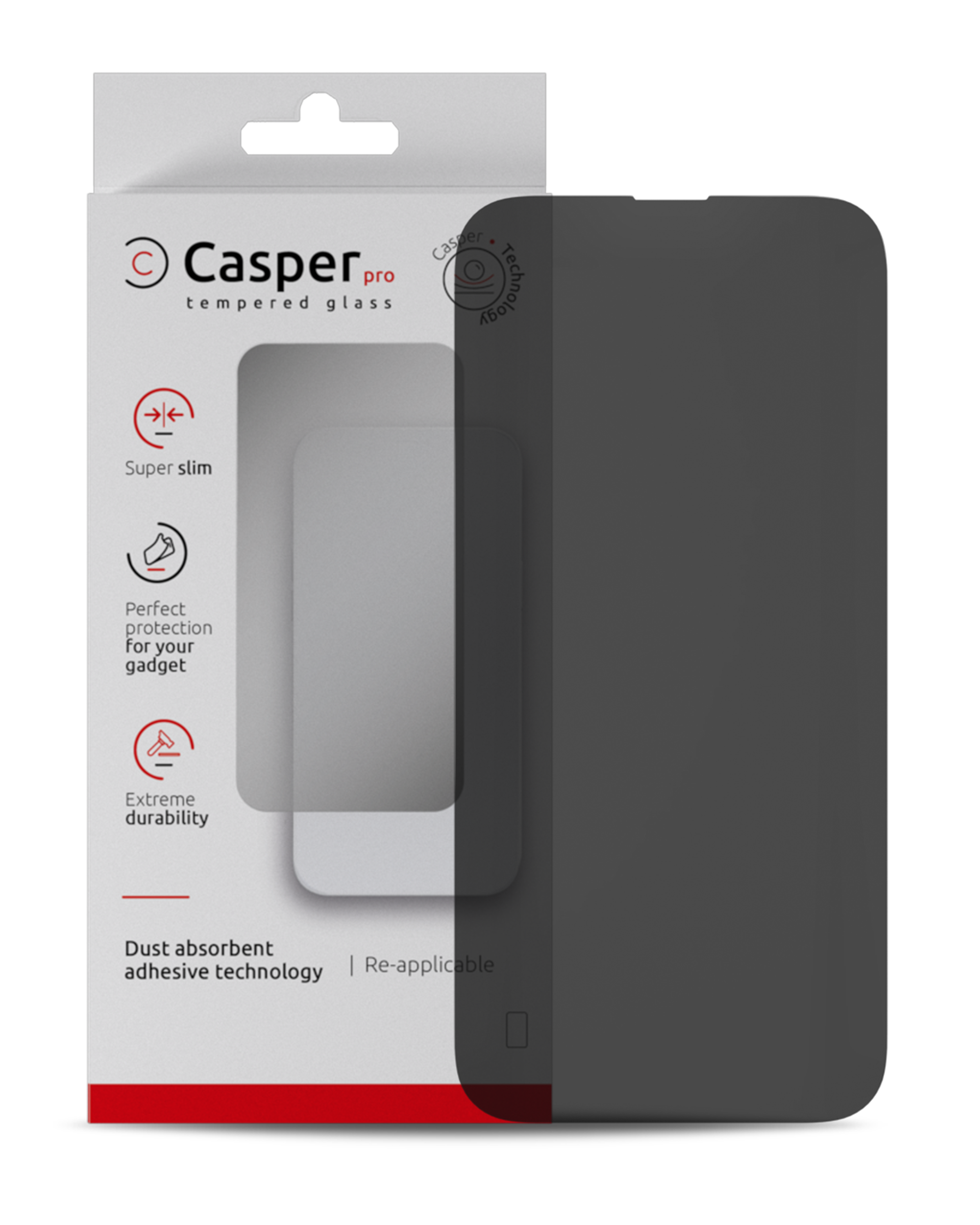 iPhone 14 Pro (Privacy, 9H) Casper Pro Tempered Glass Screen Protector