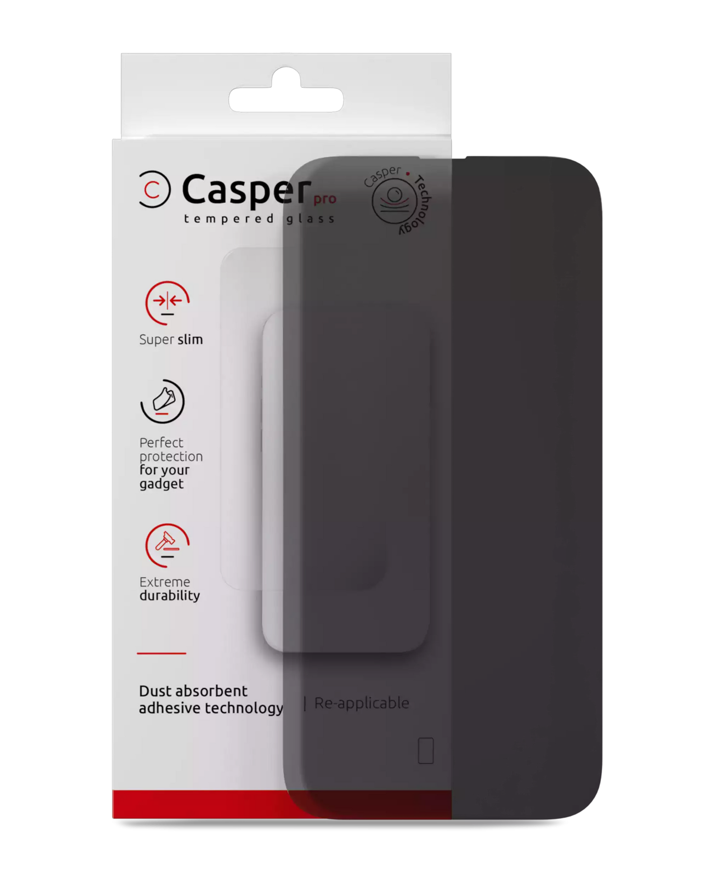 iPhone 16 Pro Max / 17 Pro Max (Privacy, 9H) Casper Pro Tempered Glass Screen Protector