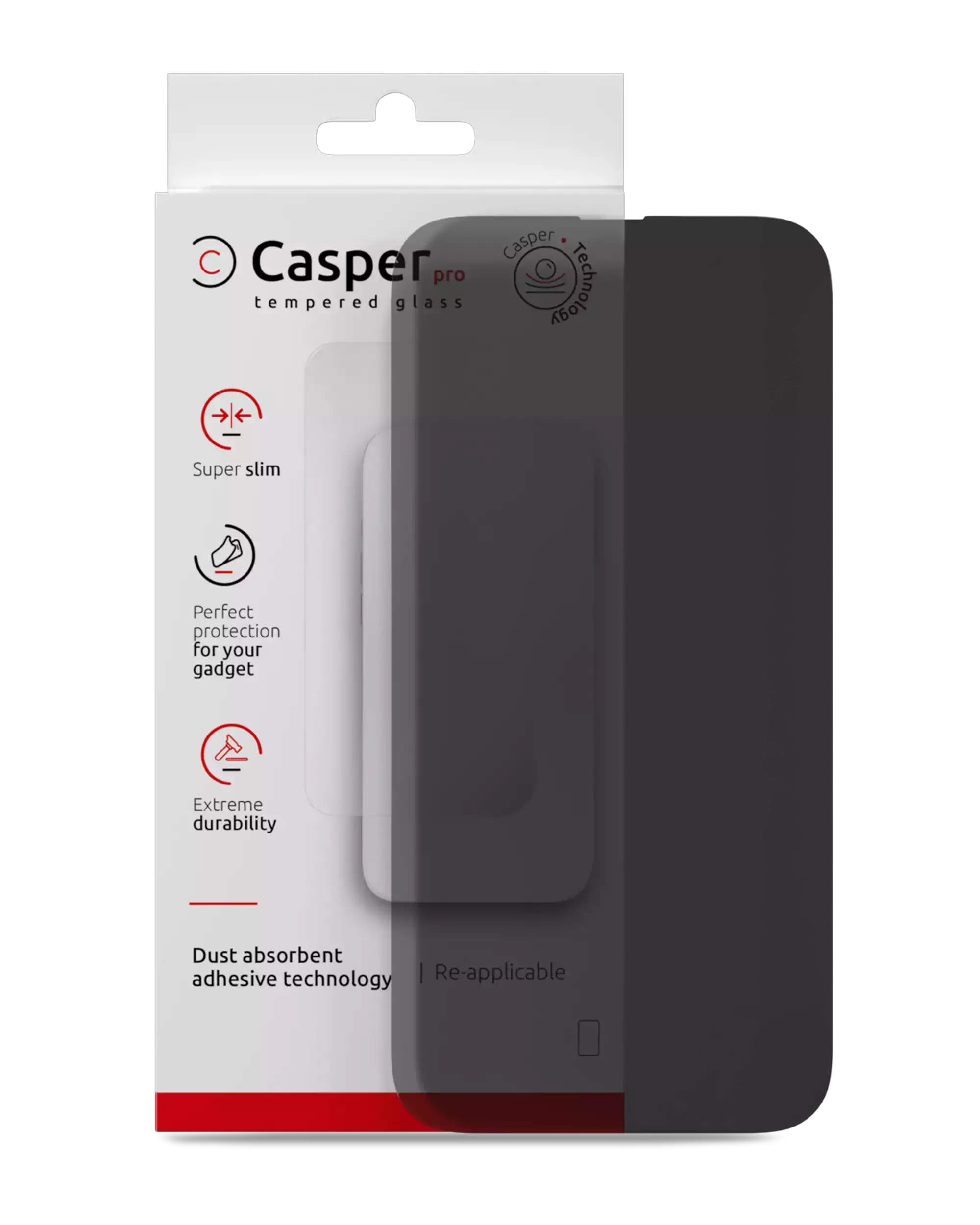iPhone 16 Pro Max / 17 Pro Max (Privacy, 9H) Casper Pro Tempered Glass Screen Protector