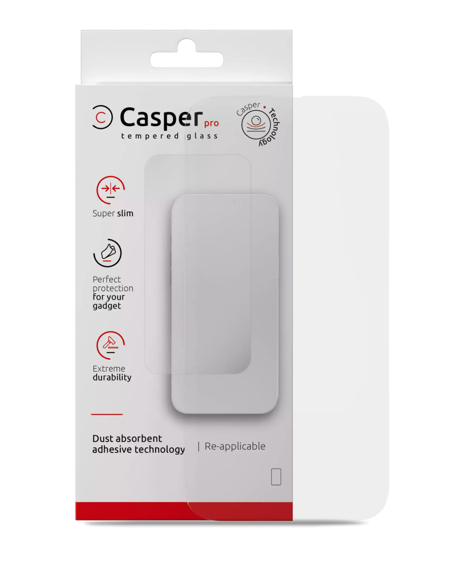 iPhone 16 Pro Max / 17 Pro Max / 18 Pro Max (Clear 9H, HD) Casper Pro Tempered Glass Screen Protector
