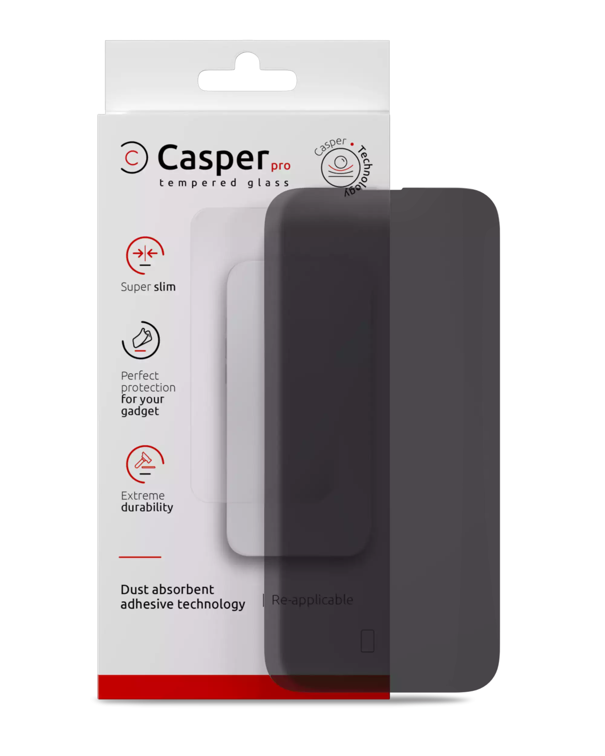 iPhone 16 Pro / 17 / 17 Pro (Privacy, 9H) Casper Pro Tempered Glass Screen Protector