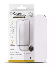 Casper Pro Silicone Tempered Glass Screen Protector – iPhone 16 Pro / 17 / 17 Pro / 18 Pro (Silicone Edge, HD Clear)