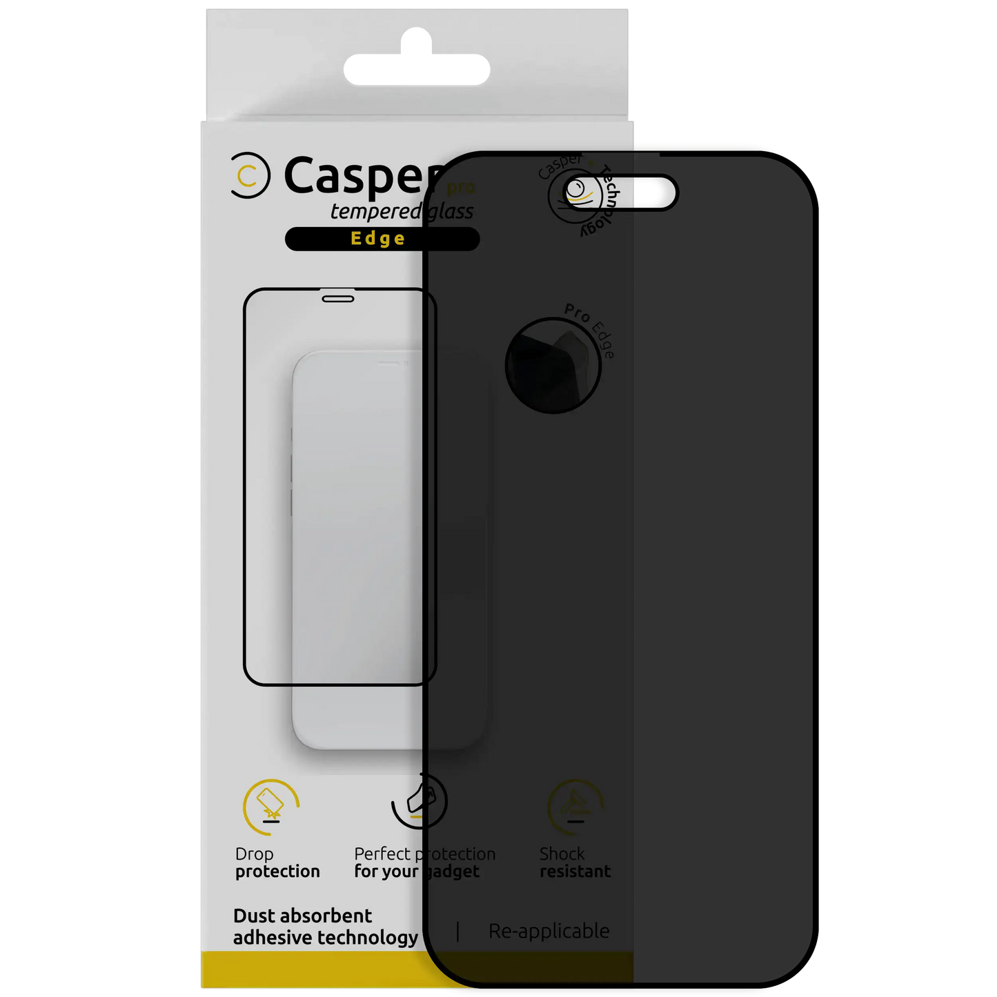 iPhone Air (Privacy + Edge, 9H) Casper Pro Tempered Glass Screen Protector
