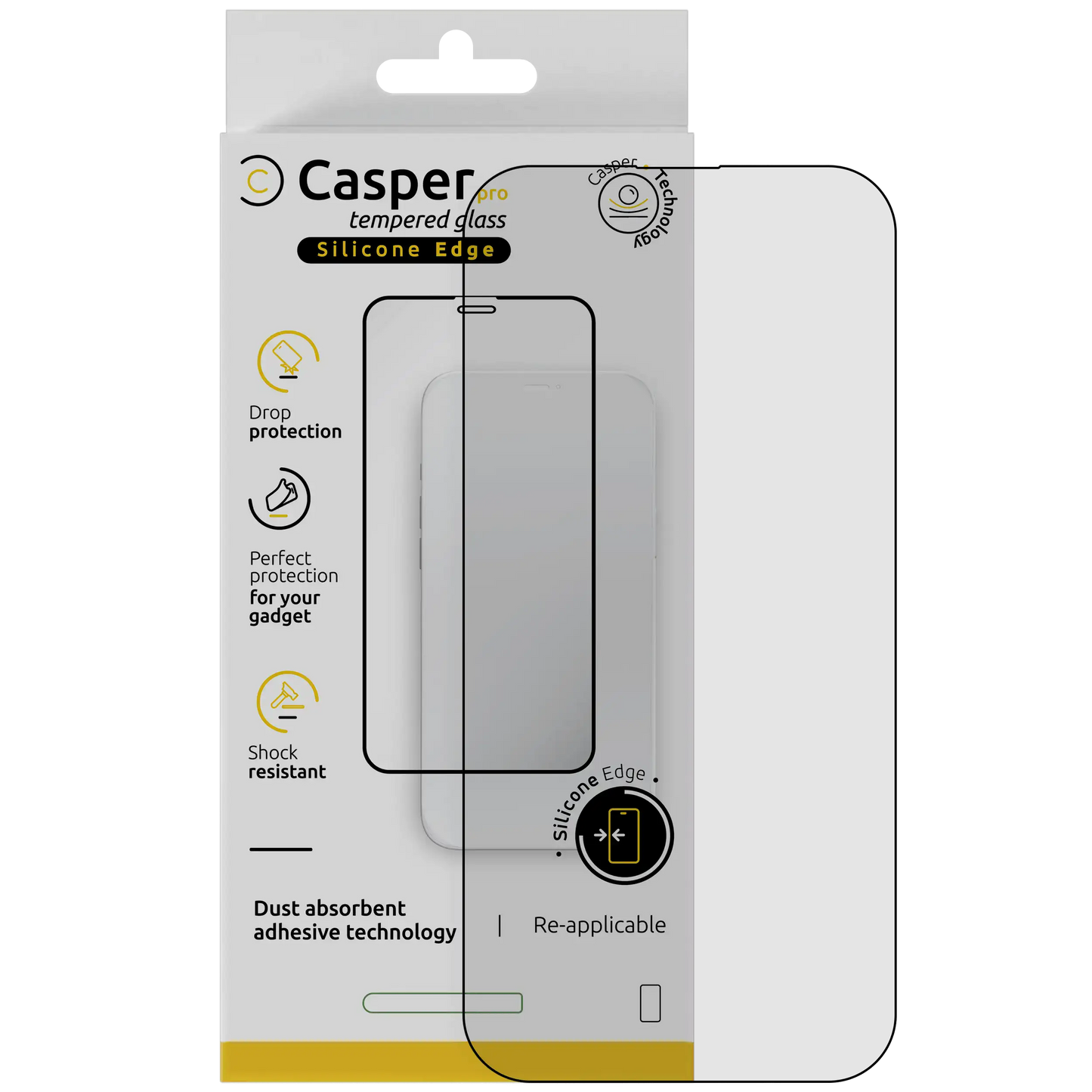 iPhone Air (Clear + Silicone Edge) Casper Pro Tempered Glass Screen Protector