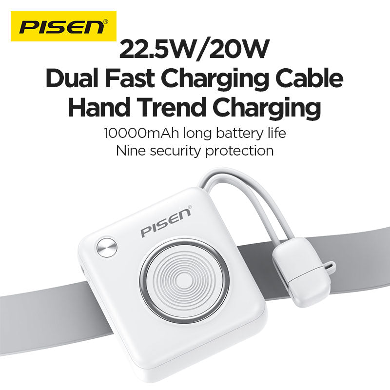 PISEN Power Depot 22.5W Power Bank 10000mAh – Fast-Charging Portable Charger (TP-D105)