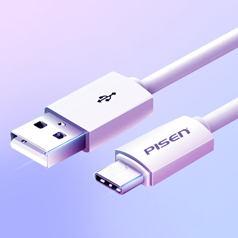 PISEN Mr White USB-A to USB-C Cable 1m – Charging & Sync Cable, White (TC25-1000)