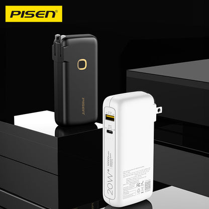 PISEN High Power Box 20W Power Bank 10000mAh – Fast-Charging Portable Charger (TS-D308)