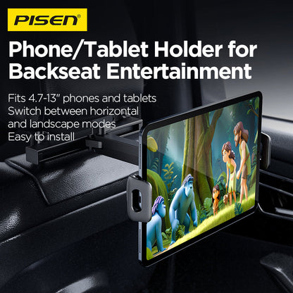 PISEN Rear-Seat Tablet & Phone Car Holder – Metal Headrest Mount (TP-CZ05)