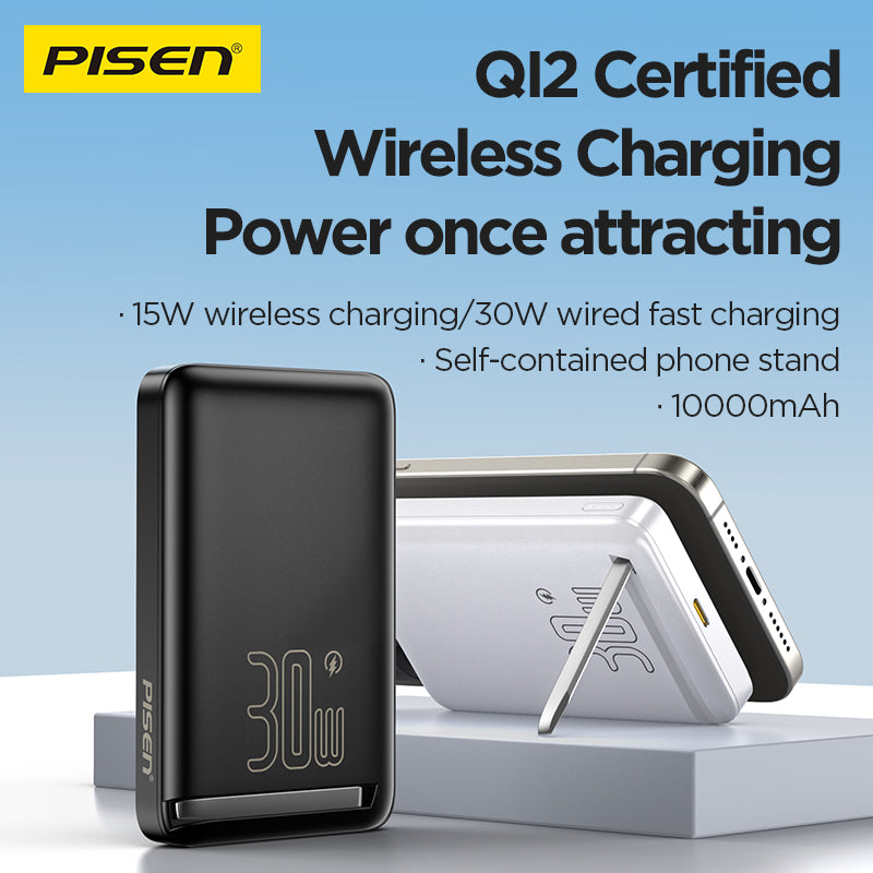 PISEN MagiPi 10000mAh Magnetic Wireless Power Bank – 30W MagSafe Portable Charger (TP-D101)