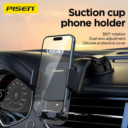 PISEN Dashboard Car Phone Holder – Suction Cup Mount for Windshield & Dash (TP-ZJ04)