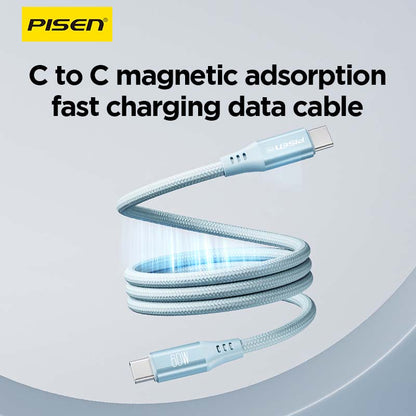 PISEN USB-C to USB-C Magnetic Braided Cable 1m – 60W Fast-Charging Cable (CC-FC22-1000)