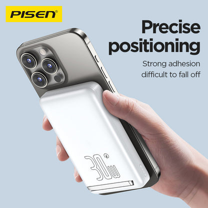 PISEN MagiPi 10000mAh Magnetic Wireless Power Bank – 30W MagSafe Portable Charger (TP-D101)