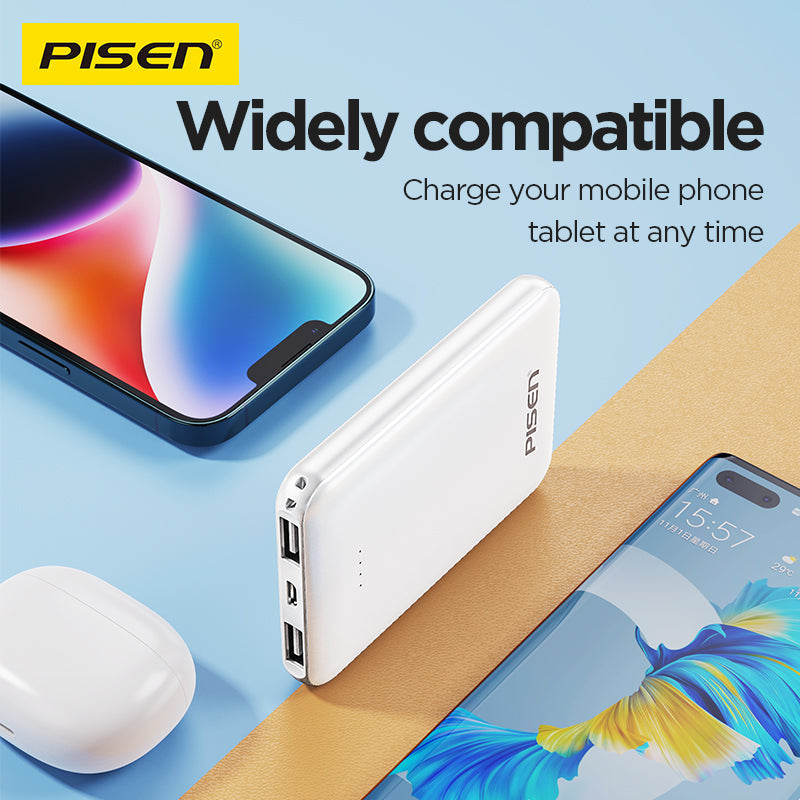PISEN Mr White Mini 5000mAh Power Bank – Compact Portable Charger, White (TP-D34)