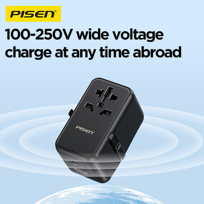 PISEN Global Travel 65W 5-Port GaN Fast Charger – Multi-Port USB-C Travel Adapter (TP-C94)