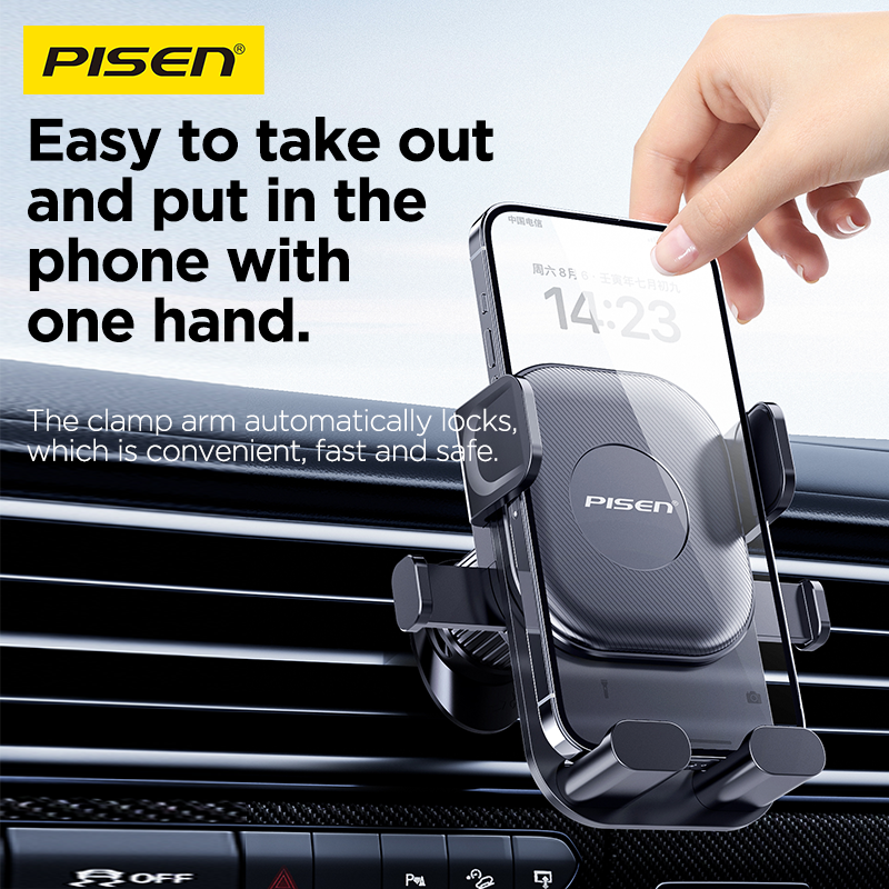 PISEN Anti-Shake Gravity Car Phone Holder – Auto-Grip Vent Mount (TP-ZJ02)