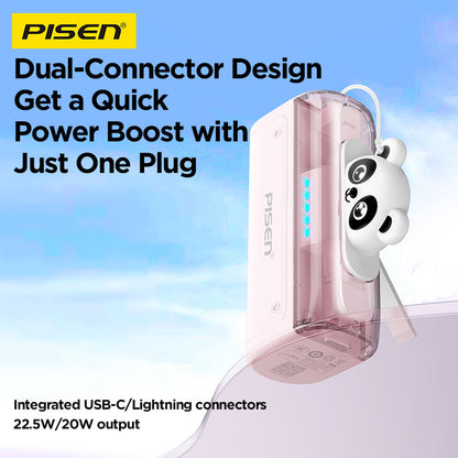 PISEN 2-in-1 Power Bank 5000mAh 22.5W – Built-In Connector Mini Portable Charger (TP-D139)