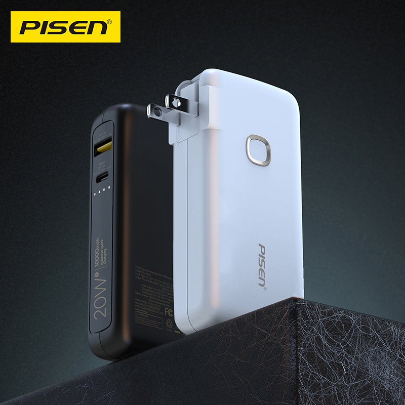 PISEN High Power Box 20W Power Bank 10000mAh – Fast-Charging Portable Charger (TS-D308)