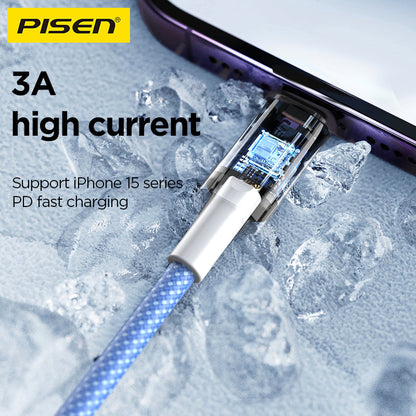 PISEN PRO USB-C to USB-C Braided Cable – 60W Fast-Charging & Sync Cable (CC11)