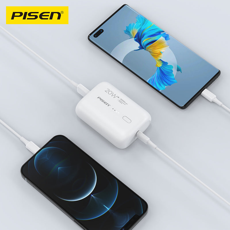 PISEN Power Tiny 20W Mini Power Bank 10000mAh – Compact Fast Portable Charger (TS-D304)