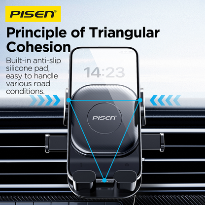 PISEN Anti-Shake Gravity Car Phone Holder – Auto-Grip Vent Mount (TP-ZJ02)