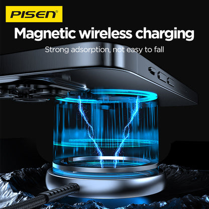 PISEN Qi2 Magnetic Desktop Charging Pad – 15W MagSafe Wireless Charger (TP-C56)