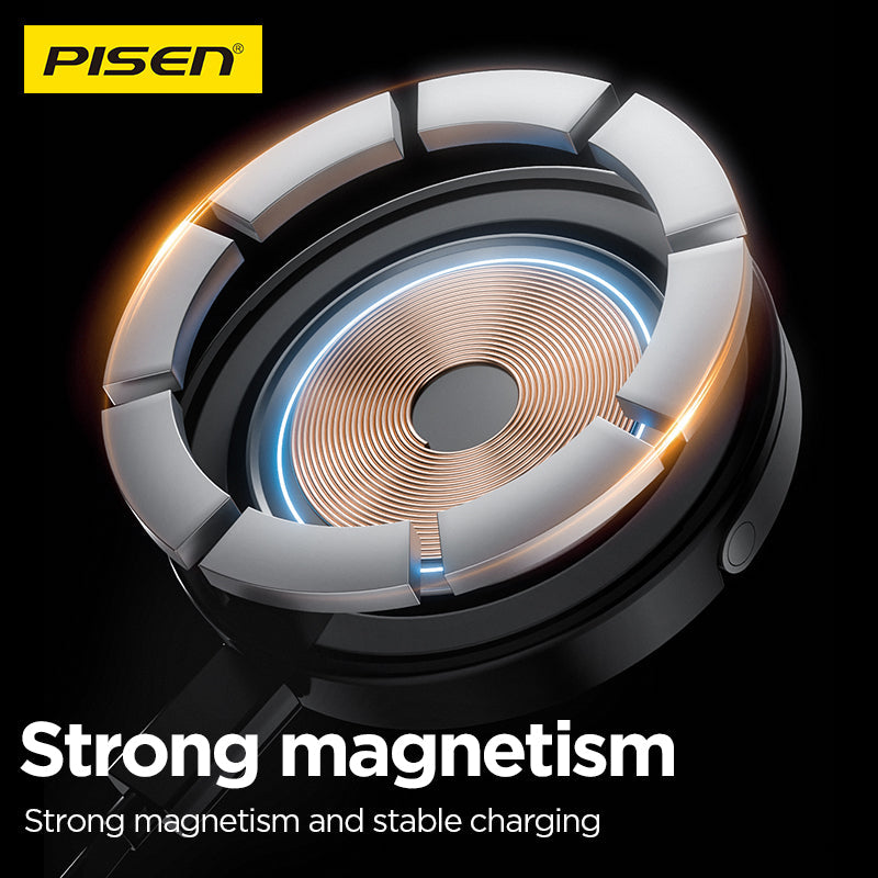 PISEN 2-in-1 Magnetic Wireless Charger – MagSafe Dock for Phone & Earbuds (TP-C43)