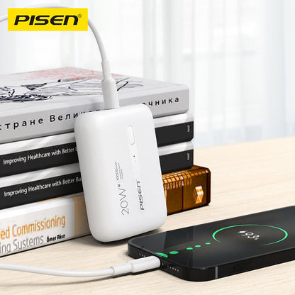 PISEN Power Tiny 20W Mini Power Bank 10000mAh – Compact Fast Portable Charger (TS-D304)