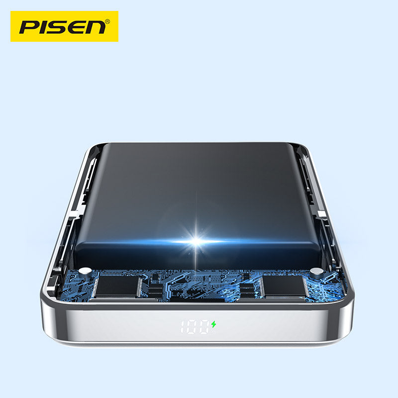 PISEN QUICK 30W Magnetic Wireless Power Bank 10000mAh – MagSafe Fast Portable Charger (TP-D080)