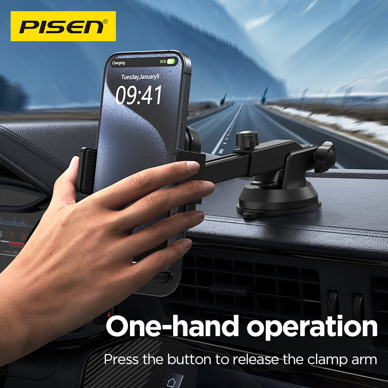 PISEN Robot Arm Car Phone Holder – Adjustable Dashboard Mount with Flexible Arm (TP-ZJ05)