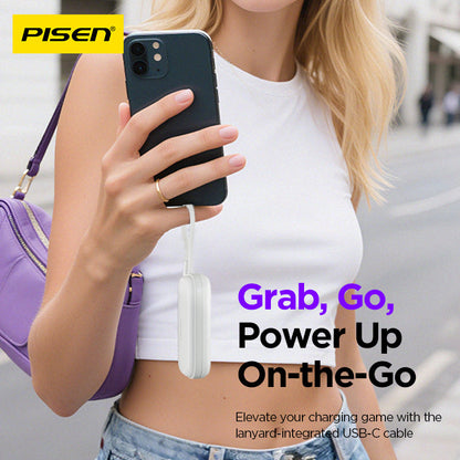 PISEN Tiny 15W Mini Power Bank 5000mAh – Compact Pocket Portable Charger (TP-D180)
