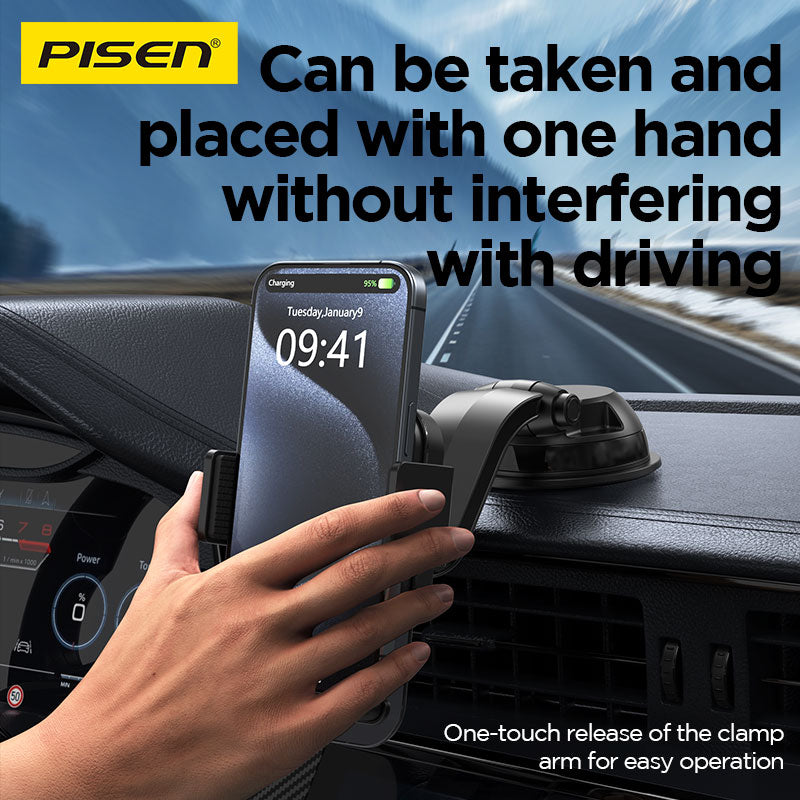 PISEN Dashboard Car Phone Holder – Suction Cup Mount for Windshield & Dash (TP-ZJ04)