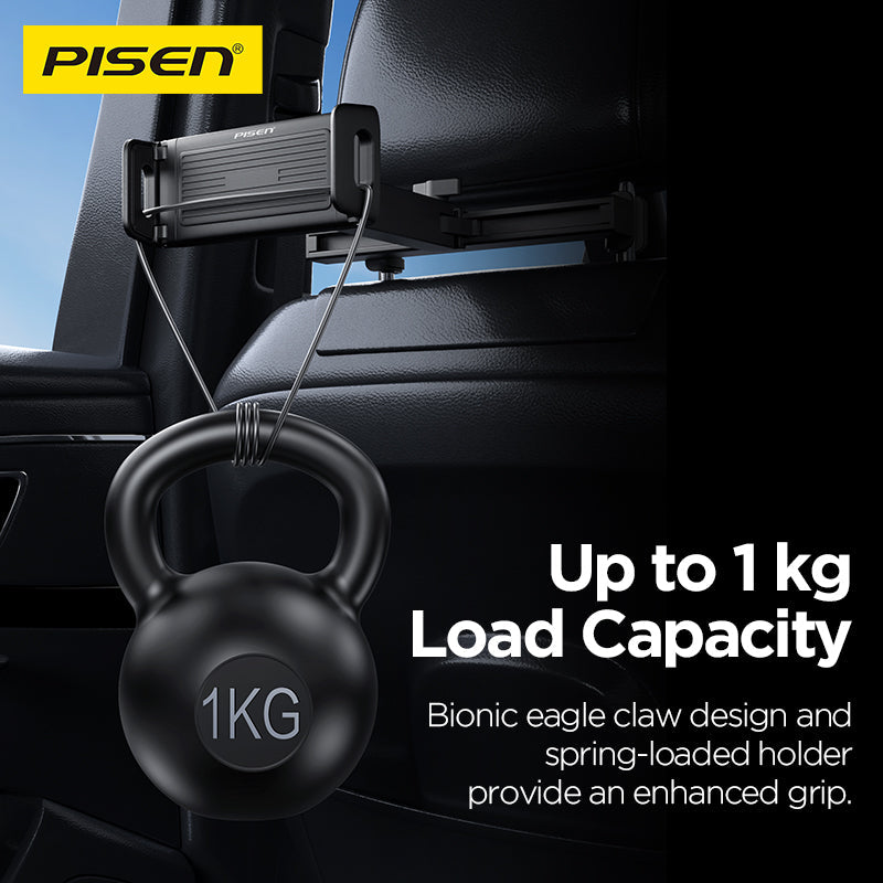 PISEN Rear-Seat Tablet & Phone Car Holder – Metal Headrest Mount (TP-CZ05)