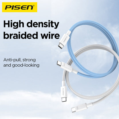 PISEN Vivid Series USB-C to USB-C Cable – 100W Braided Fast-Charging Cable (CC12)