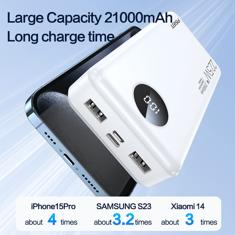 PISEN Power Cube 22.5W Power Bank 21000mAh – Fast Charger with Digital Display (TS-D301)