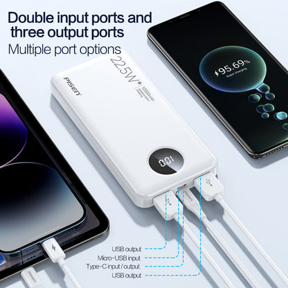 PISEN Power Cube 22.5W Power Bank 10500mAh – Fast Charger with Digital Display (TS-D300)