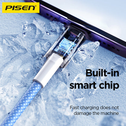 PISEN Vivid Series USB-C to USB-C Cable – 100W Braided Fast-Charging Cable (CC12)