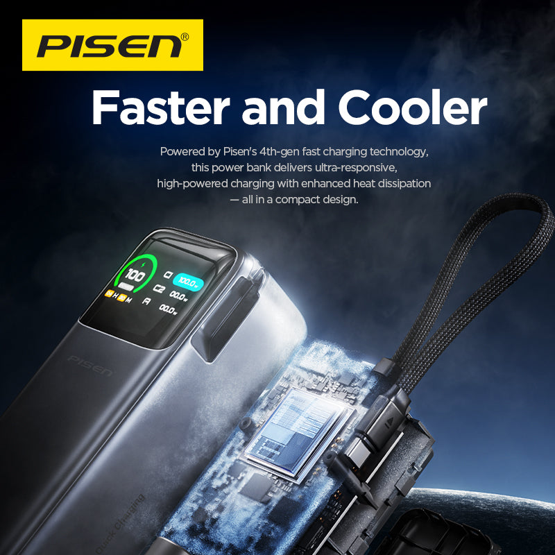 PISEN Bolt 240W 27000mAh Power Bank – Ultra-Fast USB-C Laptop Portable Charger (TP-D106)
