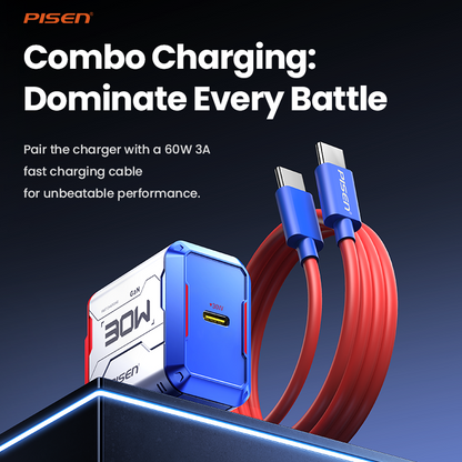 PISEN Gamer Lite 30W 1-Port GaN Fast Charger – Mini USB-C Wall Charger (TP-C32)