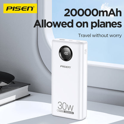 PISEN Power Cube 30W Power Bank 20000mAh – Fast-Charging Portable Charger (TS-D337)